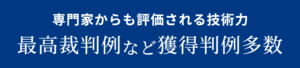 最高裁判例など判例獲得多数！